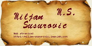 Miljan Susurović vizit kartica
